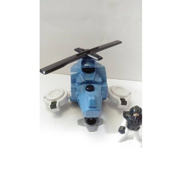 2013 Mattel Helicopter 8" Imaginext Light Up Toy Sound and lights Blue - Picture 4 of 8